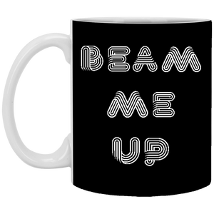 XP8434 11 oz. White Mug Unique Design Beam Me Up