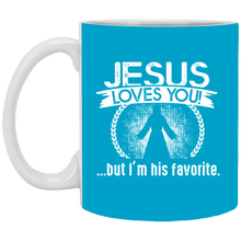 Load image into Gallery viewer, XP8434 11 oz. White Mug Unique design Jesus Loves You