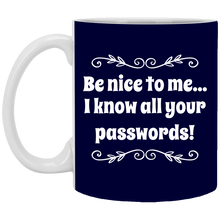 Load image into Gallery viewer, XP8434 11 oz. White Mug Unique design Passwords