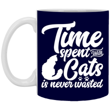 Load image into Gallery viewer, XP8434 11 oz. White Mug Unique design Time Spent With Cats