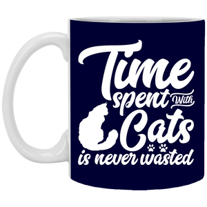 XP8434 11 oz. White Mug Unique design Time Spent With Cats