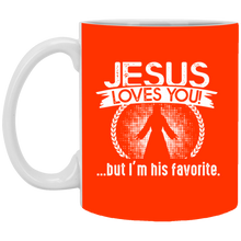 Load image into Gallery viewer, XP8434 11 oz. White Mug Unique design Jesus Loves You