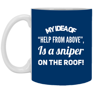 XP8434 11 oz. White Mug Unique design Sniper On The Roof