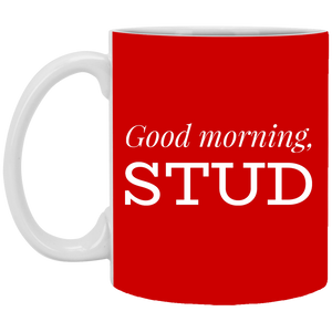 XP8434 11 oz. White Mug Unique design Good Morning Stud