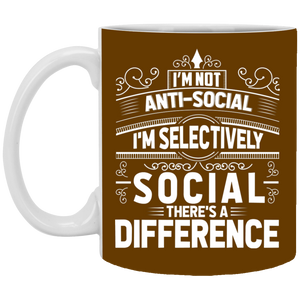 XP8434 11 oz. White Mug Unique design Selectively Social