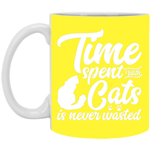 Load image into Gallery viewer, XP8434 11 oz. White Mug Unique design Time Spent With Cats