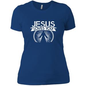 NL3900 Next Level Ladies' Boyfriend T-Shirt Unique design Jesus Loves You