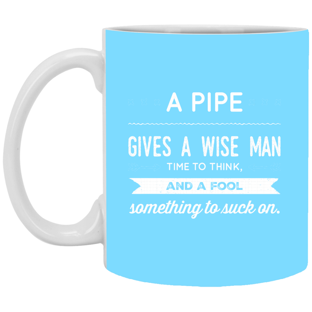 XP8434 11 oz. White Mug Unique design Pipe Wise Man