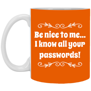 XP8434 11 oz. White Mug Unique design Passwords