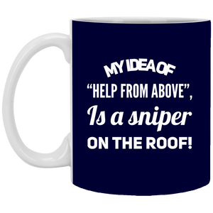 XP8434 11 oz. White Mug Unique design Sniper On The Roof