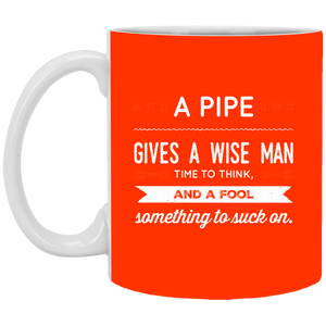 XP8434 11 oz. White Mug Unique design Pipe Wise Man