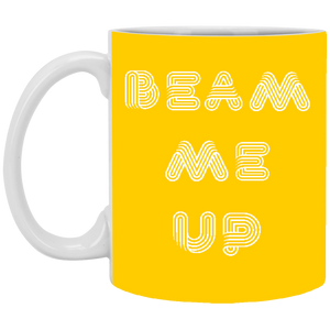 XP8434 11 oz. White Mug Unique Design Beam Me Up