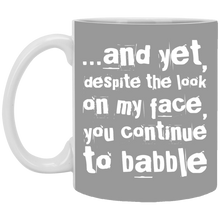 Load image into Gallery viewer, XP8434 11 oz. White Mug Unique design Babble