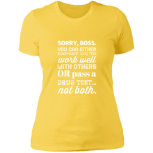 Load image into Gallery viewer, NL3900 Next Level Ladies&#39; Boyfriend T-Shirt Unique Design Sorry Boss