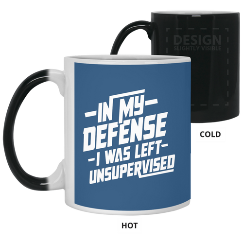 Unique design In My Defense mug