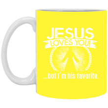 Load image into Gallery viewer, XP8434 11 oz. White Mug Unique design Jesus Loves You